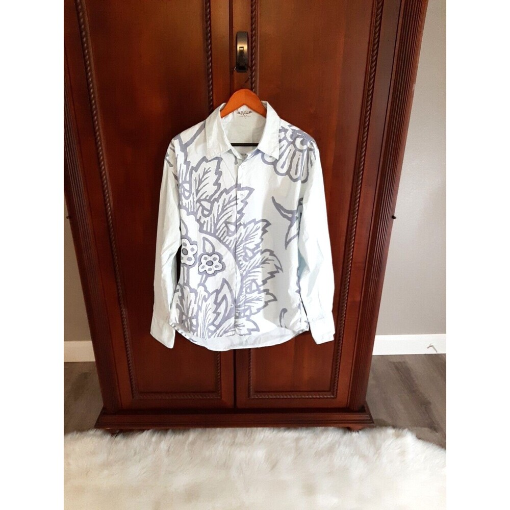 RAW Men's Size L Made in the USA Very Soft 100% Cotton Floral/Leaf Print...